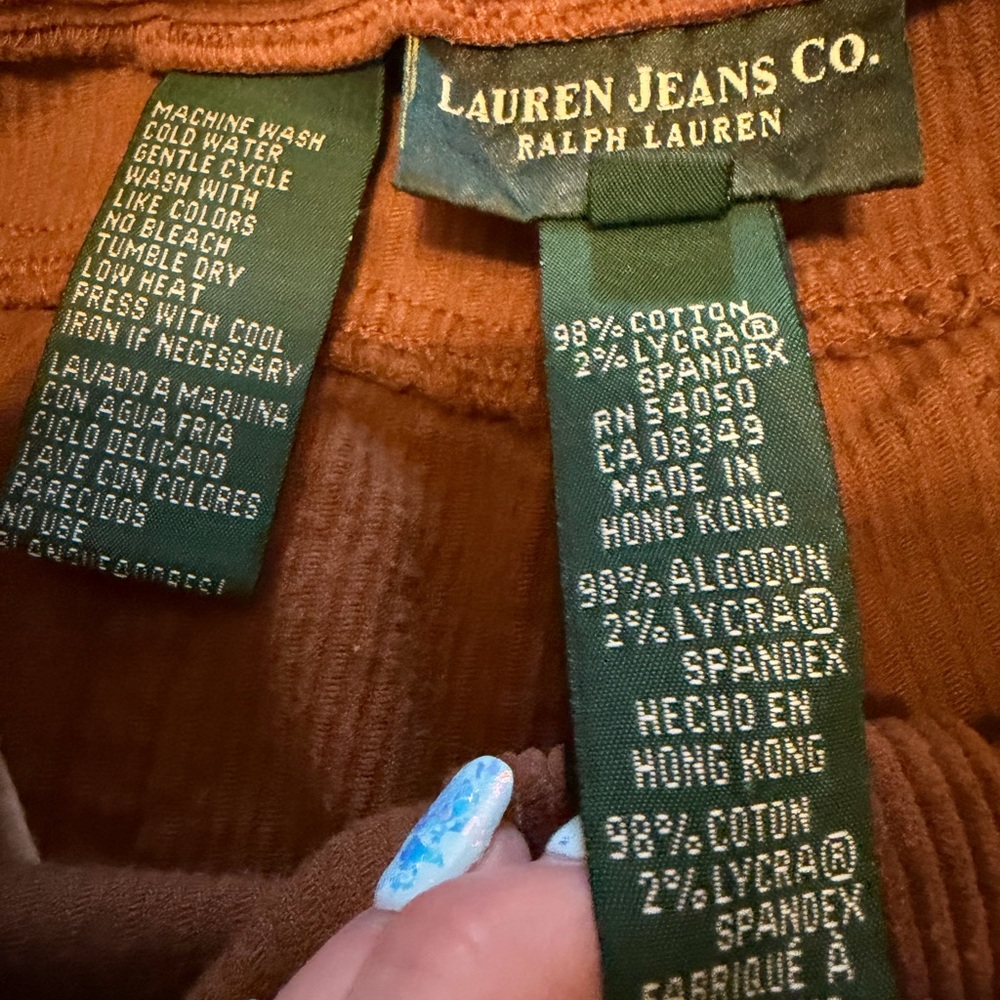 Vintage Lauren Ralph Lauren Women's Brown Corduroy Pants - Picture 4 of 16